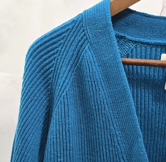 Vintage Cardigan Womens Large Blue Knit Jacket Sweater Button Up Granny Acrylic - Picture 2 of 9